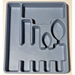 Vtg Rubbermaid Silverware/Flatware/Utensil Holder Tray 2922‎ Blue 13.75"X11.75"